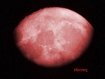 modified picture of moon taken with my telescope by me